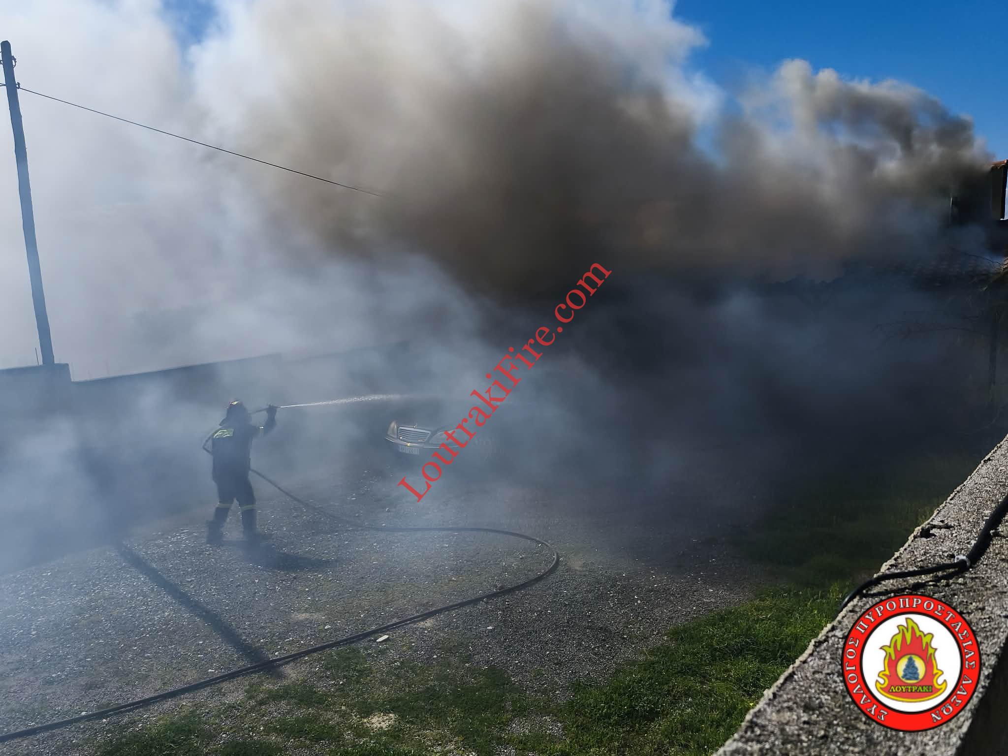 Άμεση επέμβαση του Συλλόγου μας σε πυρκαγιά οικίας στο Λουτράκι